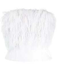 Patrizia Pepe - Fur-Detailing Strapless Top - Lyst