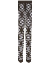 Burberry - Check-pattern Wool Blend Tights - Lyst