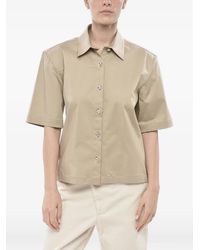 Thelatest - Jewel-Button Poplin Blouse - Lyst