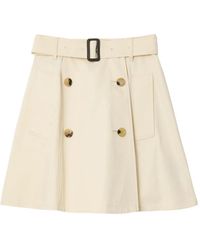 Burberry - Buckle-Belt Mini Skirt - Lyst