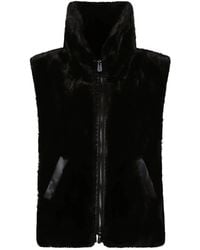 Pinko - Faux-Fur High-Neck Gilet - Lyst
