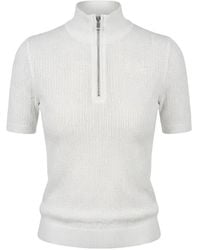 Anatomie - Haut En Maille Ajourée Serena À Col Zippé Serena - Lyst