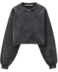 Alexander Wang - Cropped Crewneck Sweatshirt - Lyst