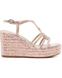 Alma En Pena. - Crystal-Embellished Wedge Sandals - Lyst