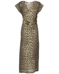 Moschino - Leopard-Print Belted Maxi Dress - Lyst