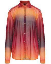Amir Slama - X Tati Barbieri Mesh Blouse Met Kleurverloop - Lyst
