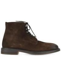 Calce - Lace-Up Suede Ankle Boots - Lyst