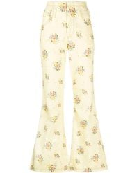 YUHAN WANG - Floral-print Flared Jeans - Lyst
