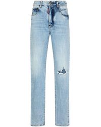DSquared² - Ripped-detail Slim-cut Jeans - Lyst