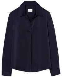 Claudie Pierlot - Satin-Finish Long-Sleeve Blouse - Lyst