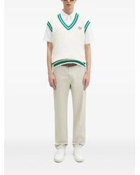 Fred Perry - Débardeur En Maille Torsadée À Col V - Lyst