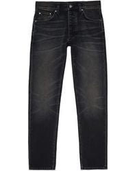 Nudie Jeans - Solid Ollie Faded-Effect Whiskered Jeans - Lyst