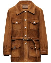Prada - Suede Safari Jacket - Lyst