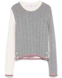 Thom Browne - Virgin Wool Ribbed Jumper - Lyst