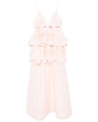 Zimmermann - Vestido largo de encaje con capas escalonadas - Lyst