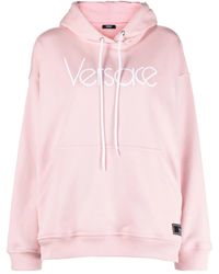 Versace - Logo Organic Cotton Hoodie - Lyst