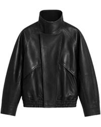 Nour Hammour - Ariste High-Collar Leather Jacket - Lyst