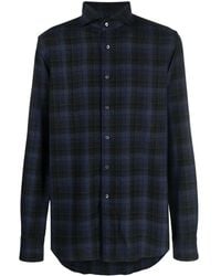 Xacus - Check-Pattern Long-Sleeve Shirt - Lyst