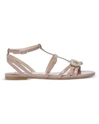 Liu Jo - Crystal-Embellished Patent Leather Sandals - Lyst