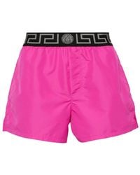 Versace - Greca Swimsuit With Logo Band - Lyst