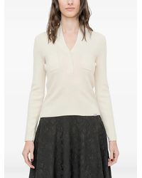 MM6 by Maison Margiela - Pockets V-Neck T-Shirt - Lyst