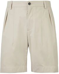 Sease - Pleated-Front Cotton Shorts - Lyst