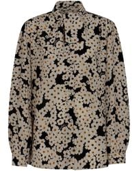 Valentino Garavani - Floral-Print Pussy-Bow Shirt - Lyst