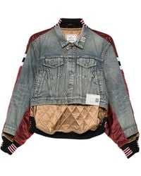 Maison Mihara Yasuhiro - Veste En Jean À Design Superposé - Lyst