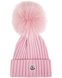 Moncler - Pom-Pom Ribbed-Knit Beanie Hat - Lyst