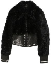 Ann Demeulemeester - Veste En Cuir À Détails De Clous - Lyst