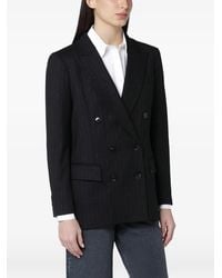 VI TO VI - Pinstriped Double-Breasted Blazer - Lyst