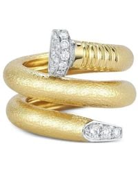 David Webb - Bague Hammered Nail En 18Ct Sertie De Diamants - Lyst