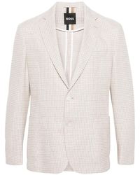BOSS - Houndstooth Single-Breasted Blazer - Lyst