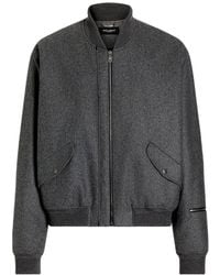 Dolce & Gabbana - Padded Wool Flannel Bomber Jacket - Lyst