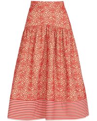 Silvia Tcherassi - Floral-print Organic-cotton Skirt - Lyst