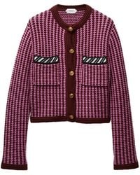 Versace - Cardigan En Maille De Laine Crochetée - Lyst