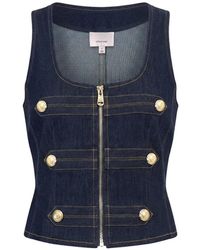Cinq À Sept - Abbot Button-Detail Zip-Up Top - Lyst
