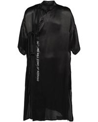 Yohji Yamamoto - Fringe-Detail Slogan-Print Shirt - Lyst