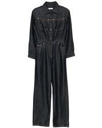 IRO - Long-Sleeve Denim Jumpsuit - Lyst