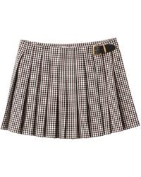 Miu Miu - Gingham Check Miniskirt - Lyst