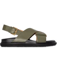 Marni - Fussbett Leren Sandalen - Lyst