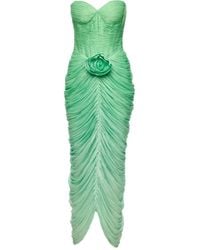 Ana Radu - Gedrapeerde Maxi-Jurk Verfraaid Met Rozen - Lyst