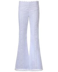 Charo Ruiz - Vianora Lace-Trimmed Flared Trousers - Lyst