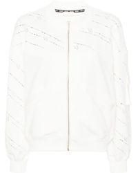 Liu Jo - Crystal-embellished Zipped Sweatshirt - Lyst