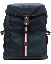 Bally - Stripe-detail Buckled Backpack - Lyst