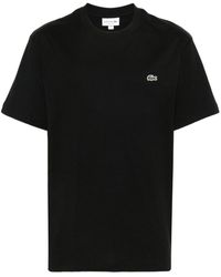 Lacoste - T-shirt noir à col ras du cou - Lyst
