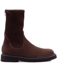 Guglielmo Rotta - Rear-Zip Suede Ankle Boots - Lyst