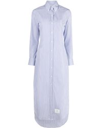Thom Browne - Vestido camisero largo a rayas - Lyst