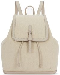 agnès b. - Leather-trimmed Cotton Backpack - Lyst