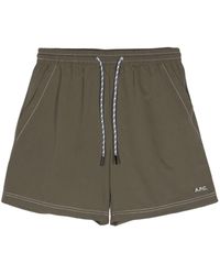 A.P.C. - Logo-embroidered Swim Shorts - Lyst